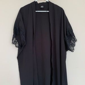 Simple Black lace kimono